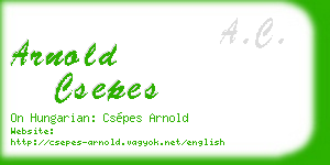 arnold csepes business card